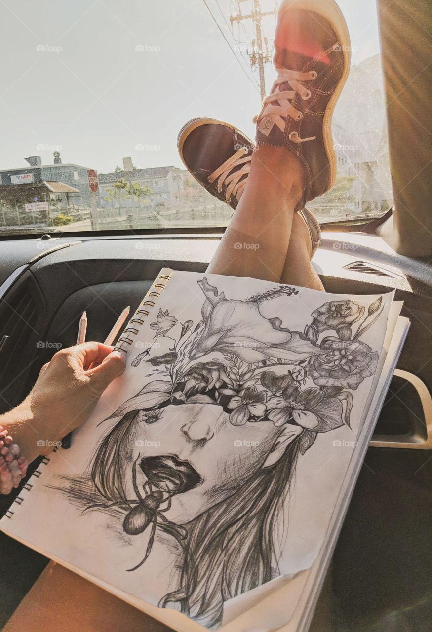 road trip sketching