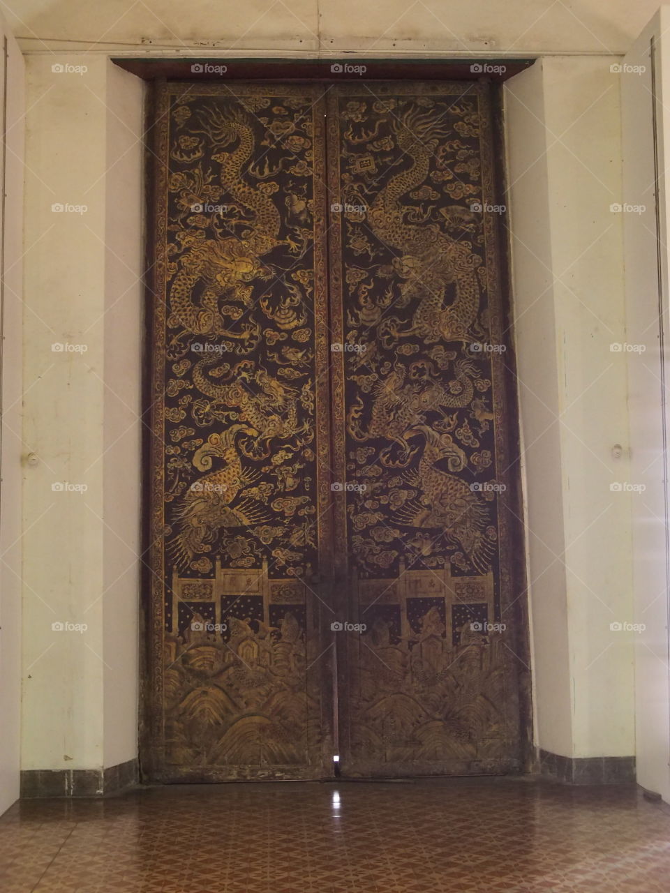 Thai ancient decorated door