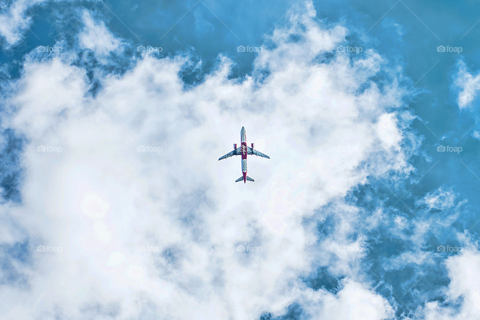 Airplane flying in sky