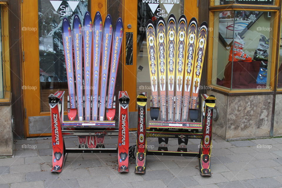 Rockers made of snow skis
