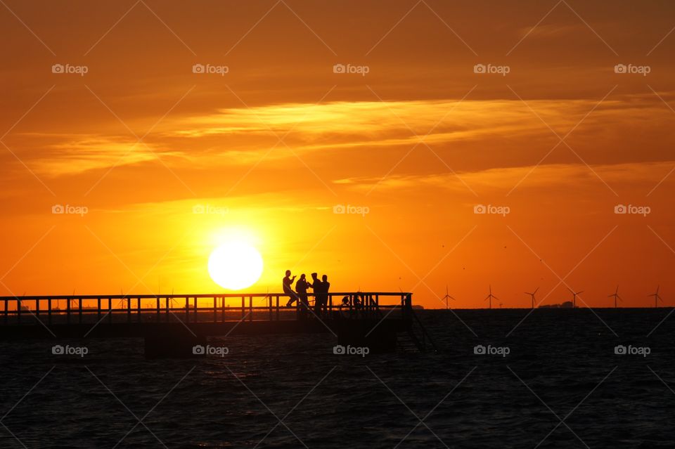 Friends in sunset