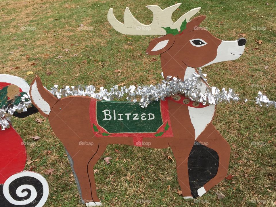 Santa’s favorite wooden reindeer Christmas decoration