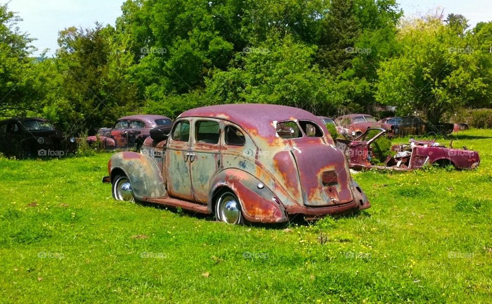 Abandoned rusted car