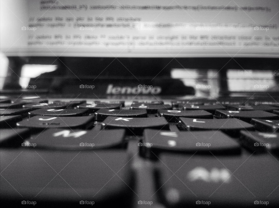Keyboard Closeup . Typing on keyboard. 