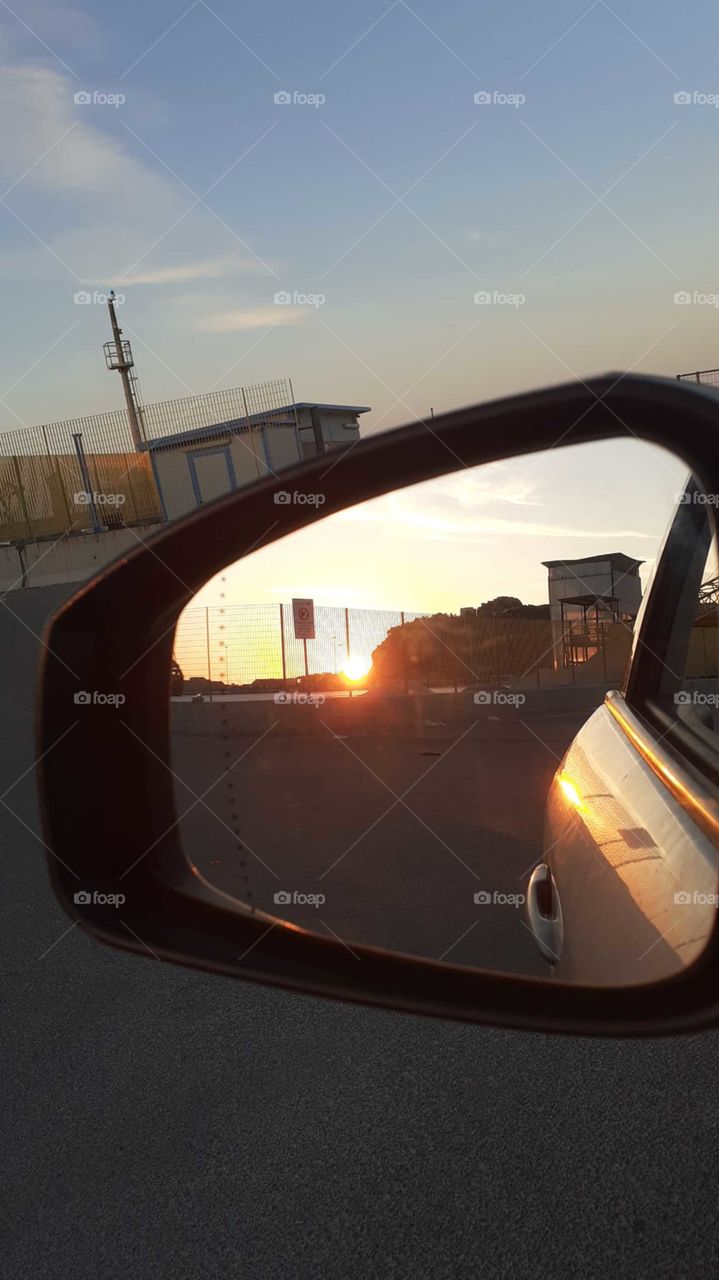 reflection of a sunset