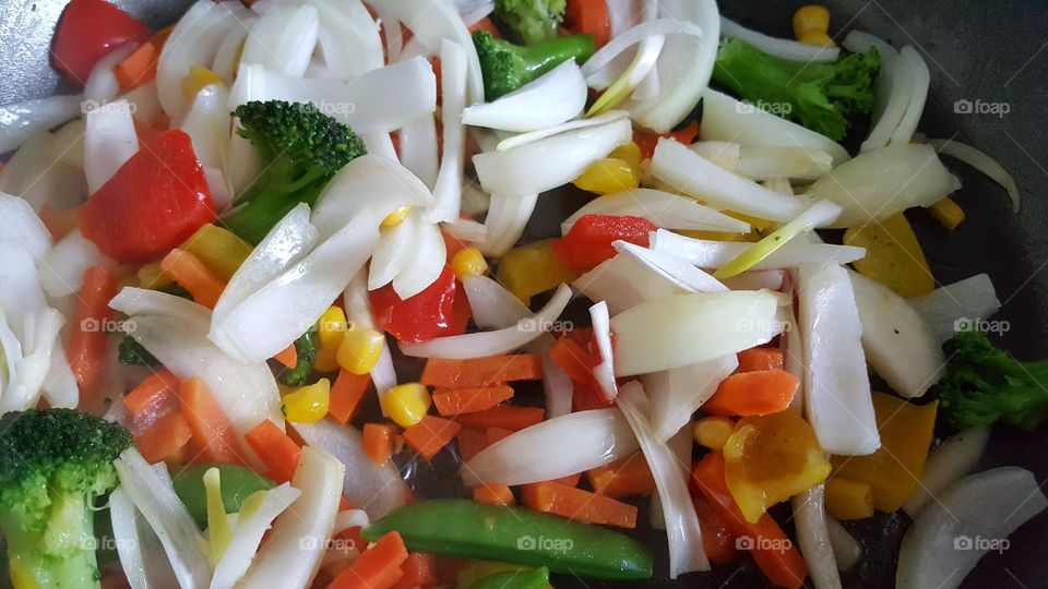 Colorful chopped vegetables 