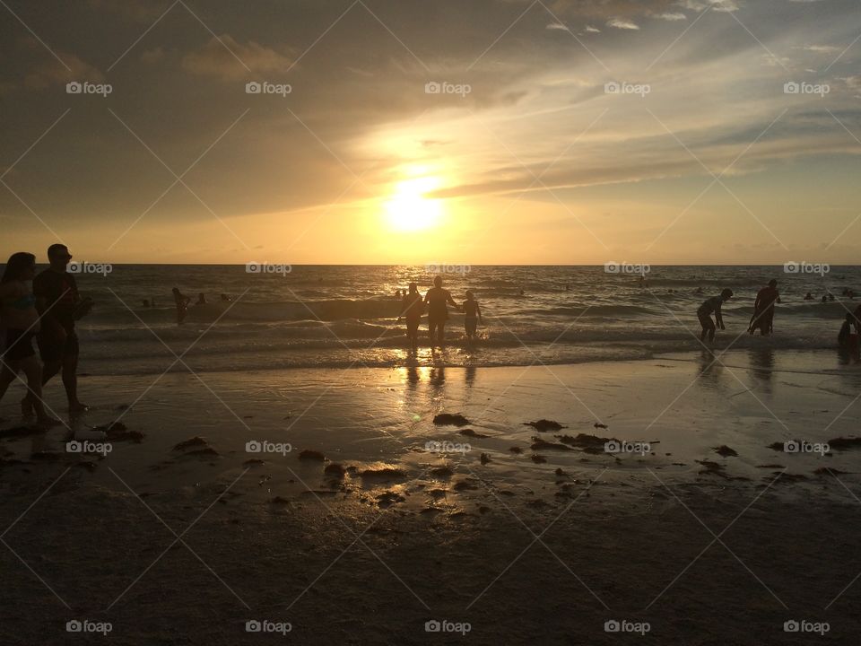 Sunset, Beach, Water, Dawn, Sun