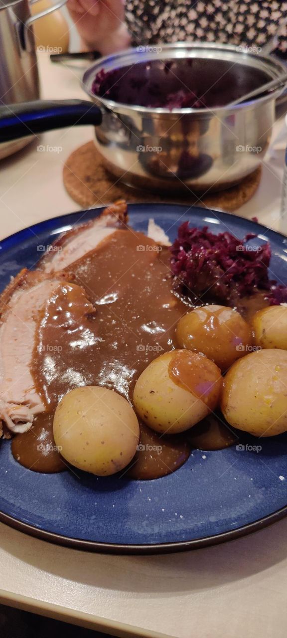 potatoes..gravy..and pork