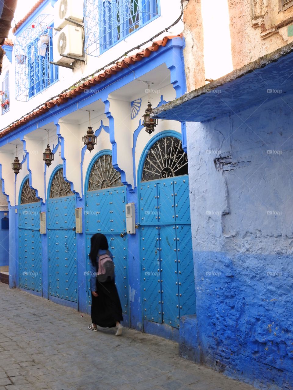 Street life in Chefchauen Morocco