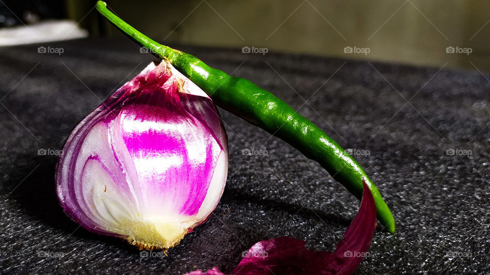 green chili and cut onion makes it better