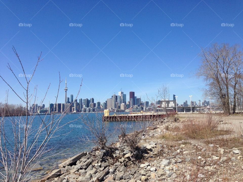 View of Toronto . View of Toronto skyline from Cherry beach 
