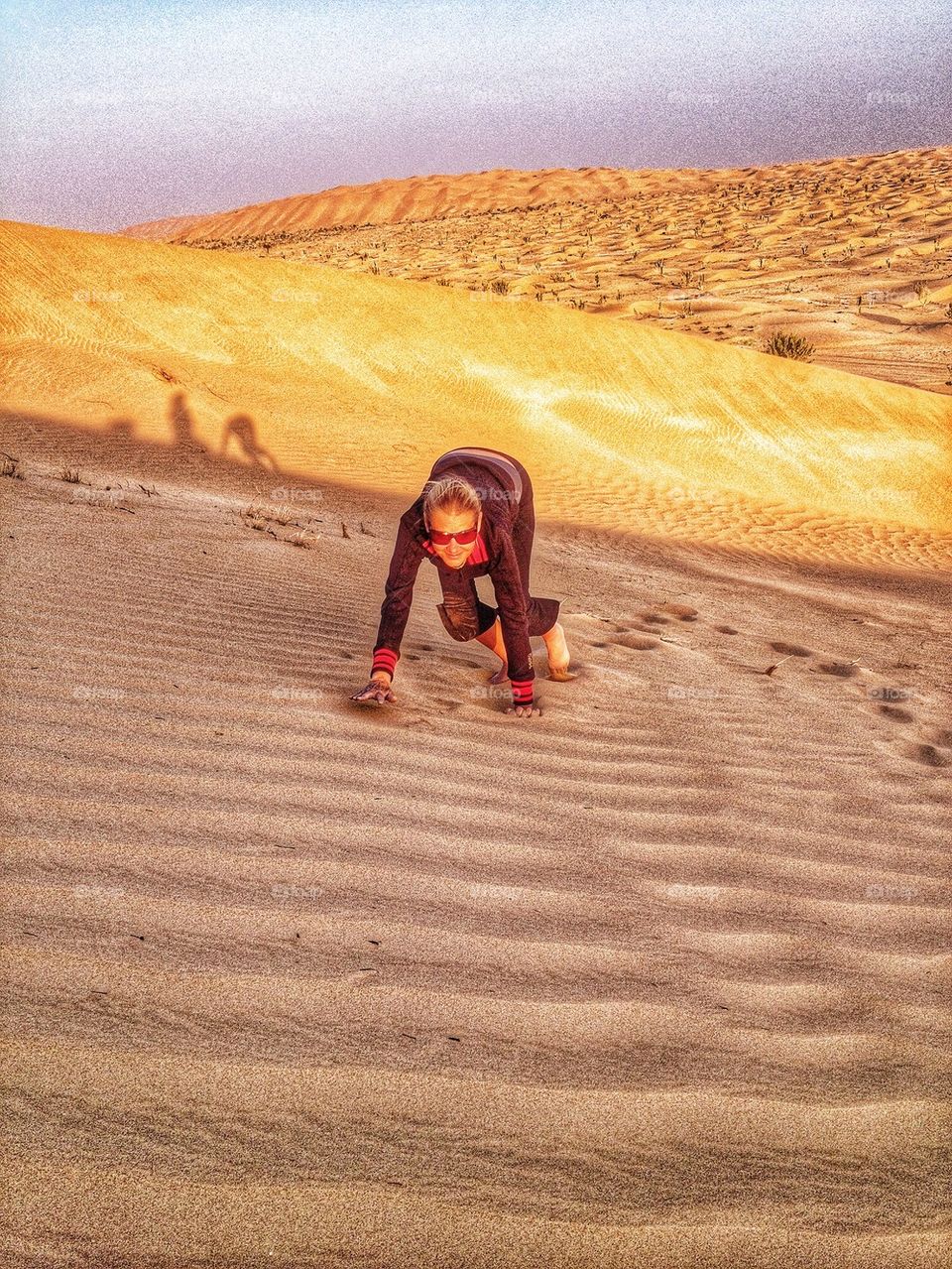 Climbing the dunes