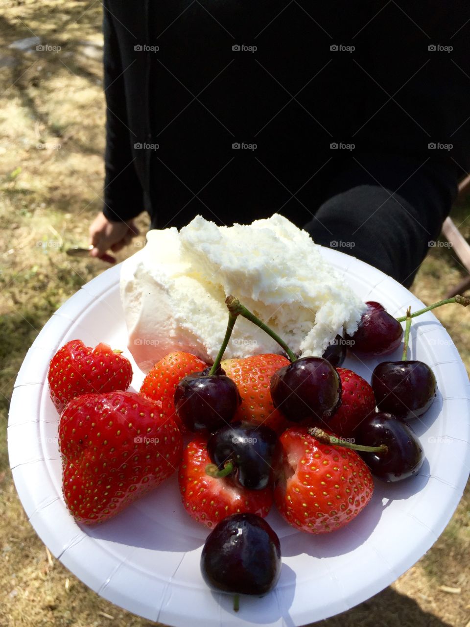 Strawberries and ice cream
