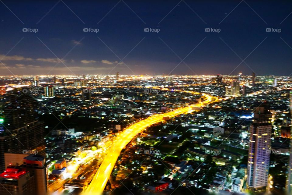 Bangkok from a sky bar at night.