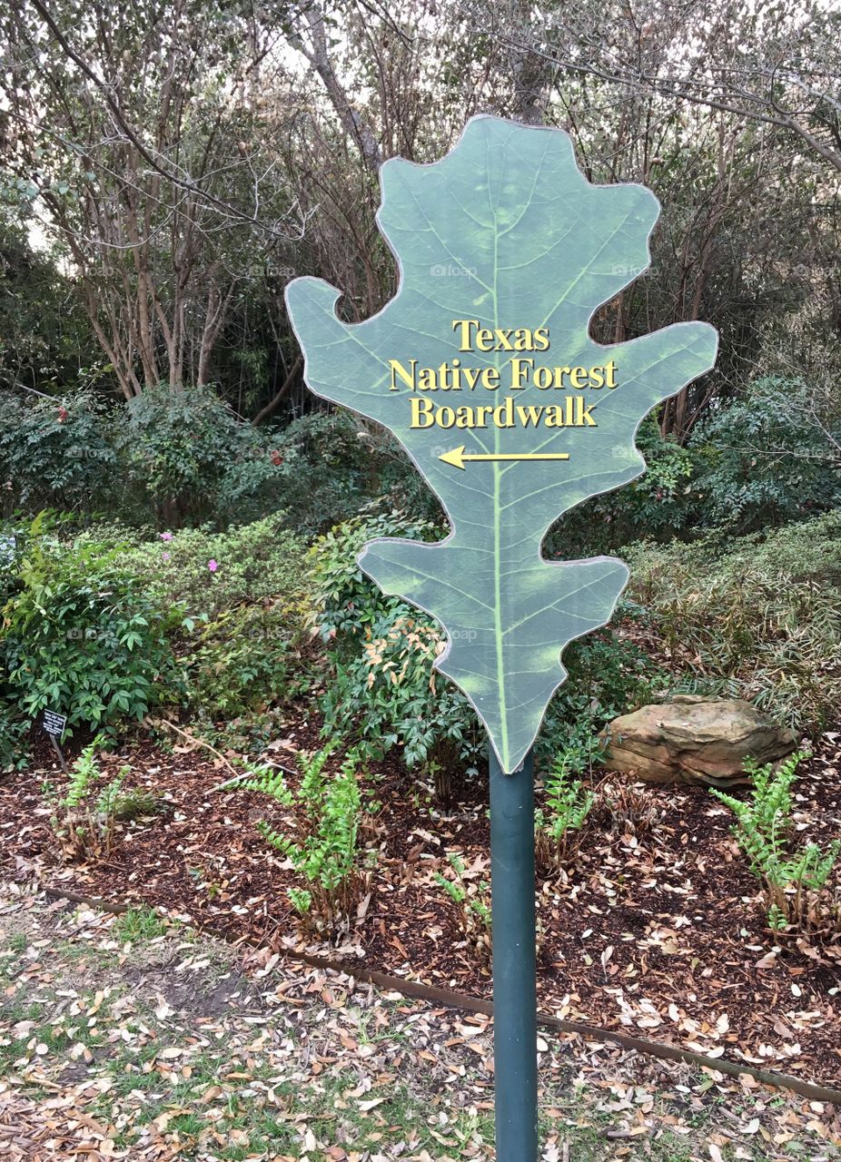 Texas Botanical Garden sign. 