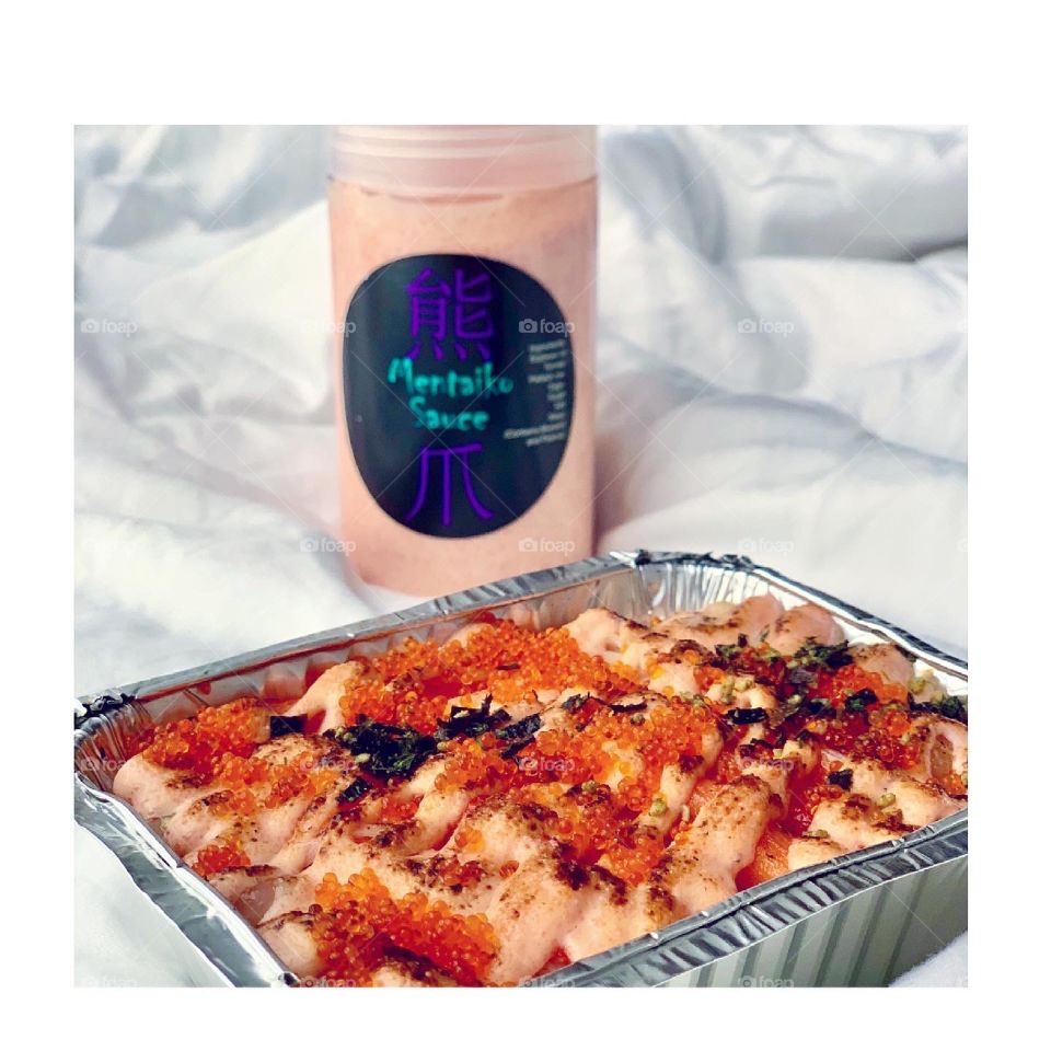 Japanese mentaiko Kani shrimps Yakimeshi 