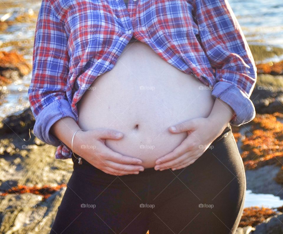Pregnant on the beach 