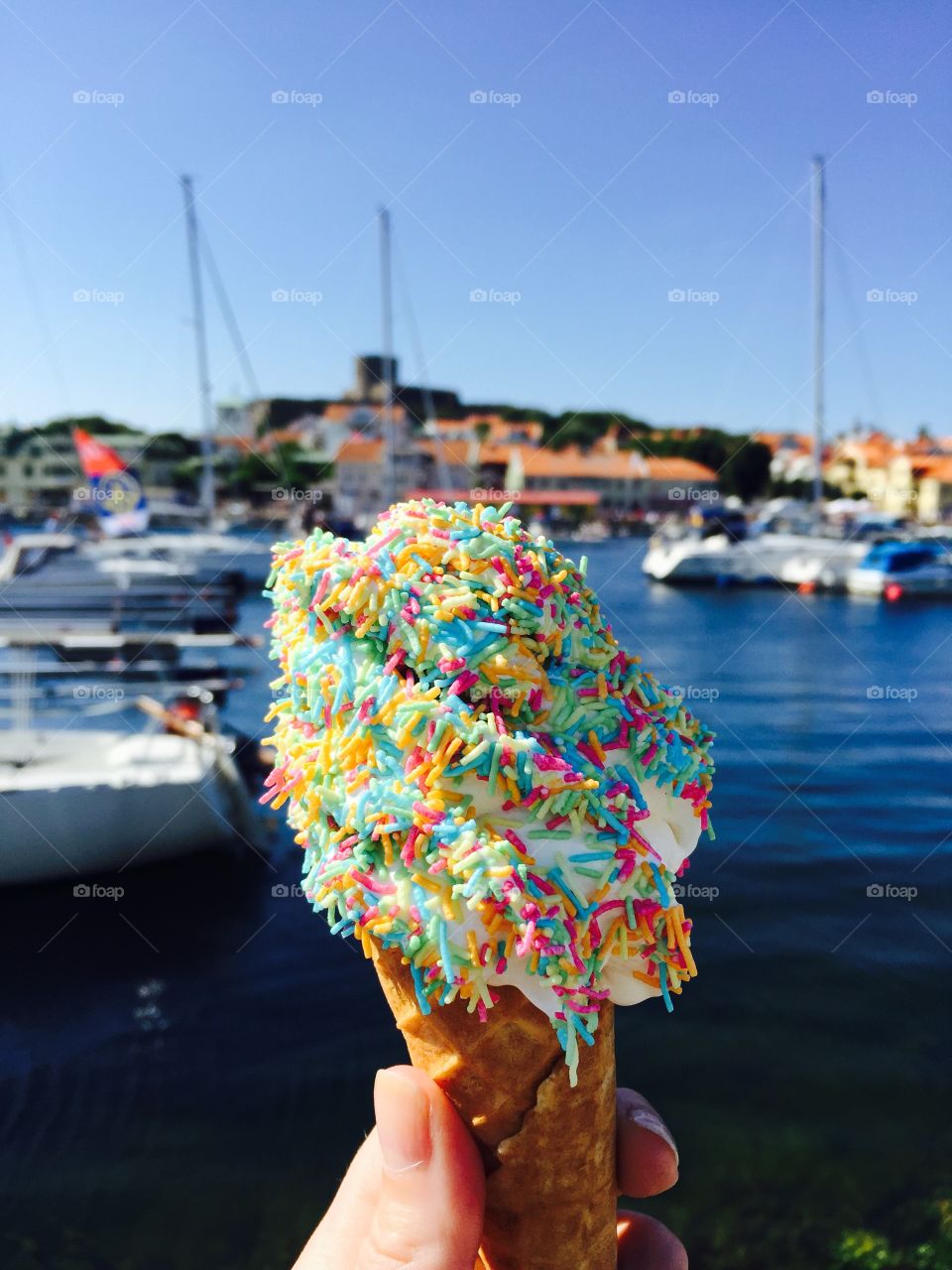 Icecream on a hot day. Visited Marstrand on the west coast in Sweden. Hot day = nice with an icecream