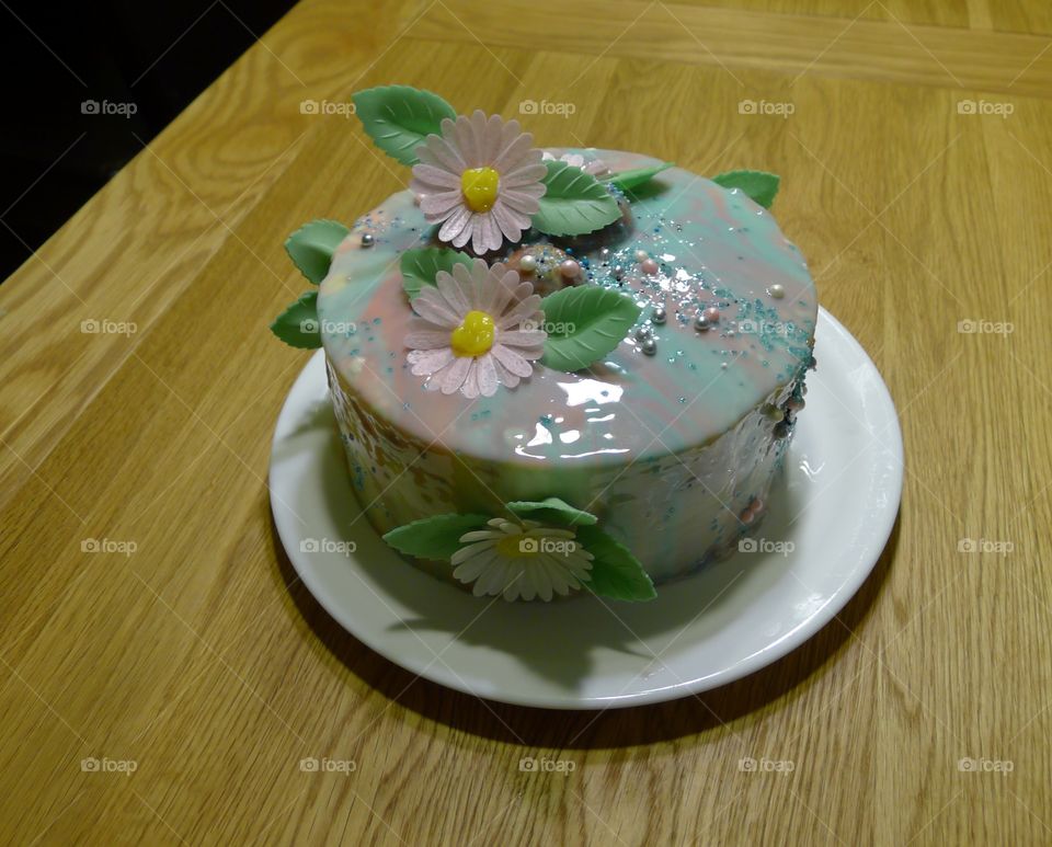 Kuchen Torte Feier Geburtstag Blumen Frühling friesch lecler glänzend