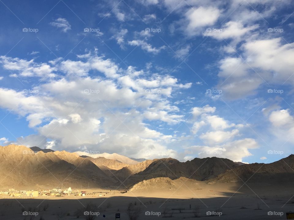 Clouds shadow on desert 