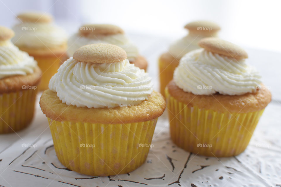 Close-up of banana cupcakes