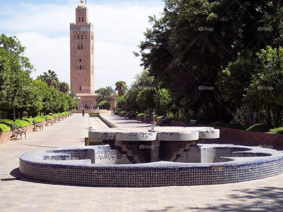 Minaret in Marrakech in Morocco
