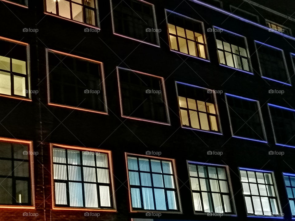 Building windows at night