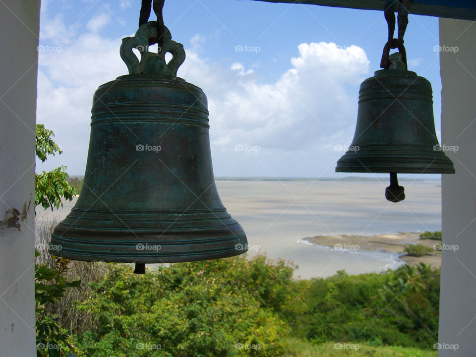 Bells and panoramic view. Alcantara São Luis Brazil 