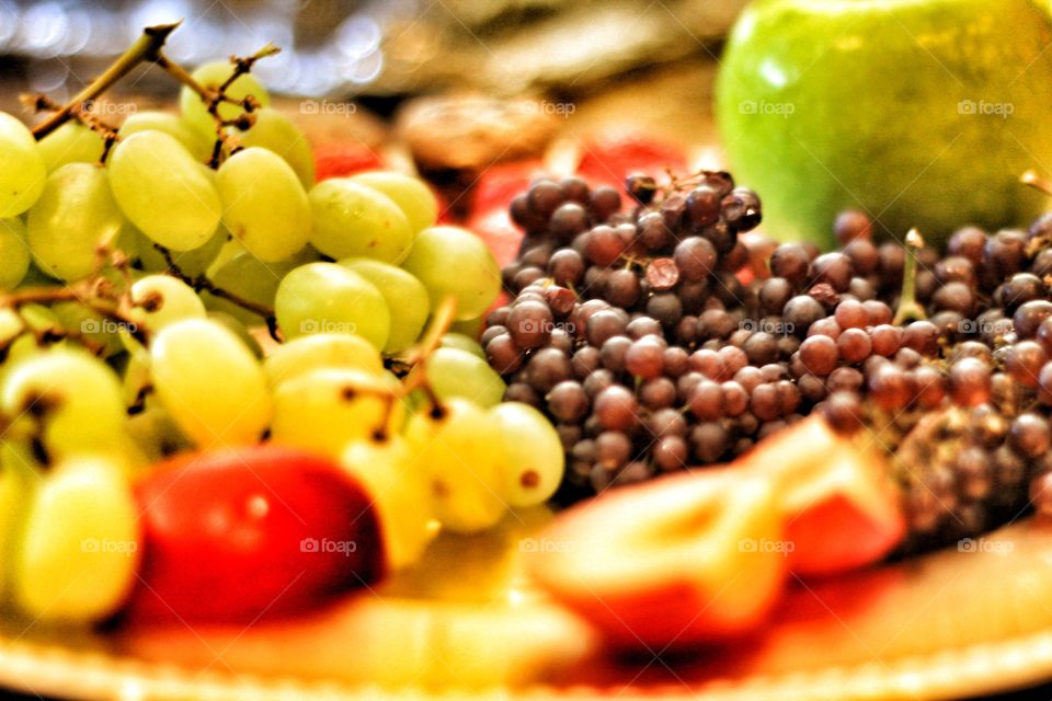 Close-up of fruits on a plate