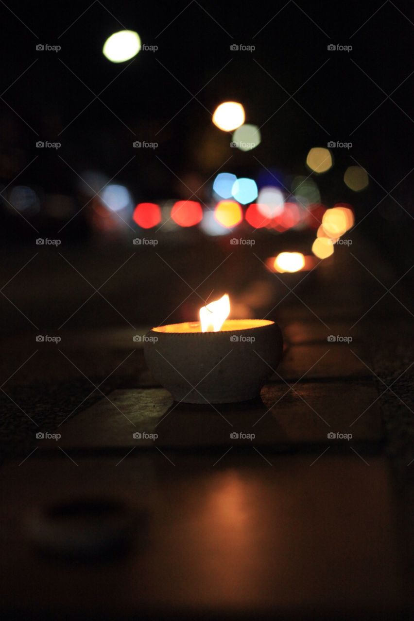 Candlelight along the Chiang Mai river