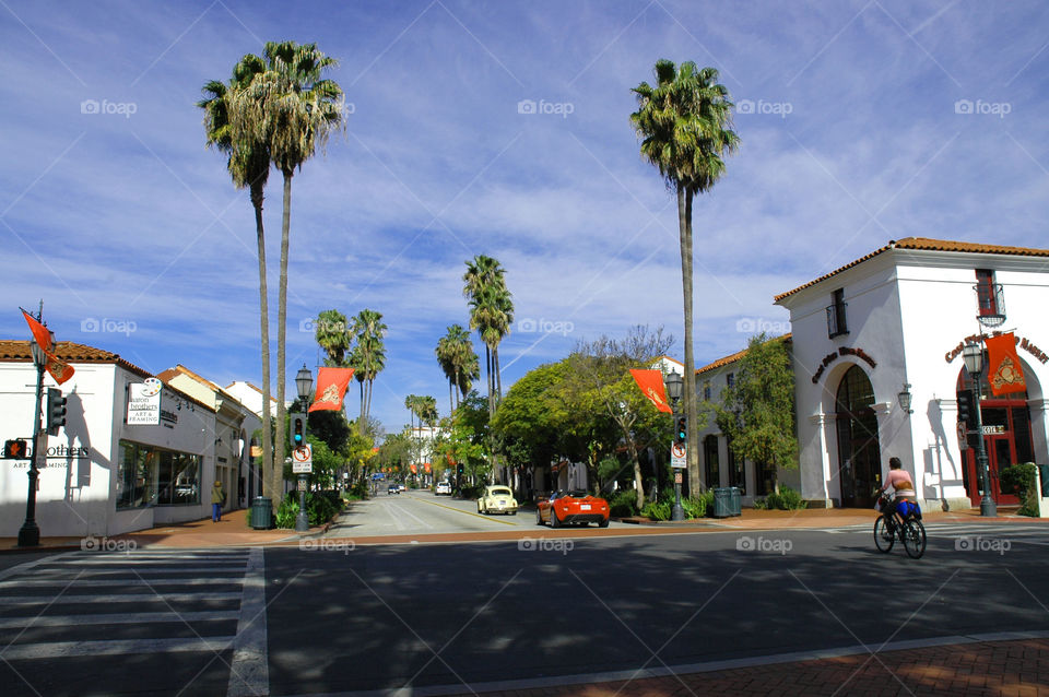 State Street in Santa Barbara California. 