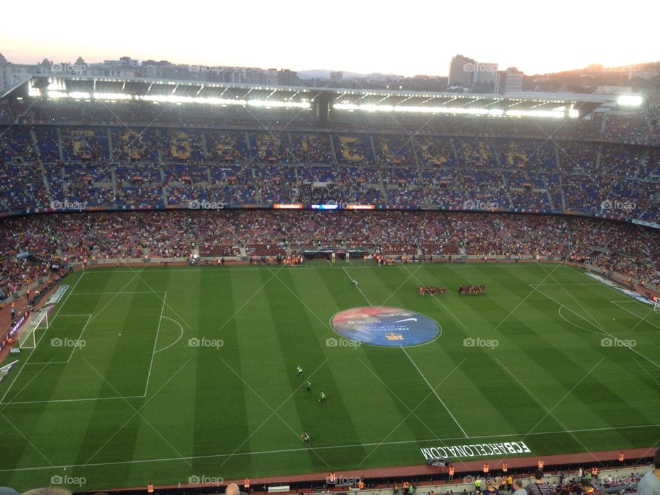 Camp Nou Estadio Do Barcelona. Linda imagen panoramica do estadio do f.c barcelona em espanha.