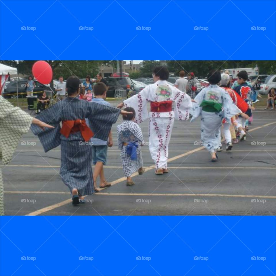 Japanese Festival!. My Grandson Kobe Joined in with The Dancers! Hes the Little One!