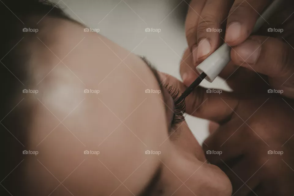 A face makeup processing on Asian female