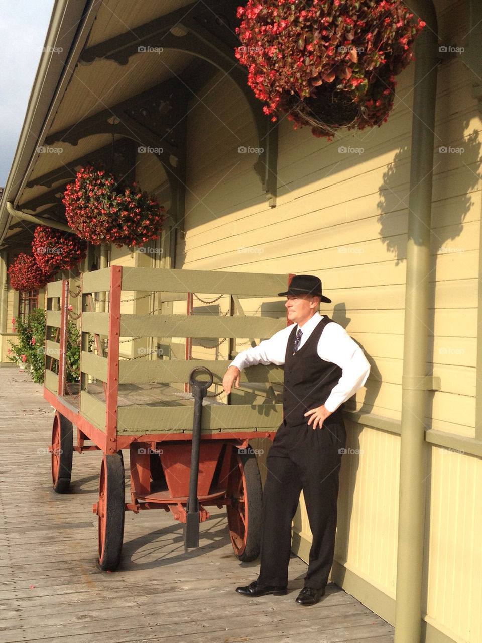 Train station of the historic St. Charles, Missouri River front on the