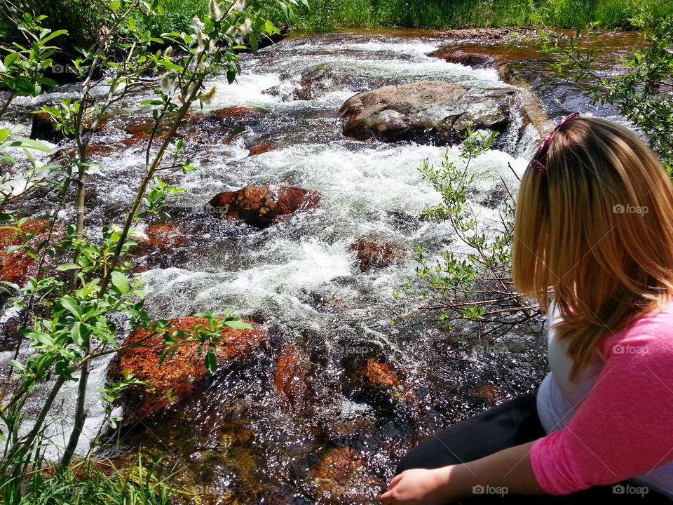 Stream in the Rocky Mountains on Vacation