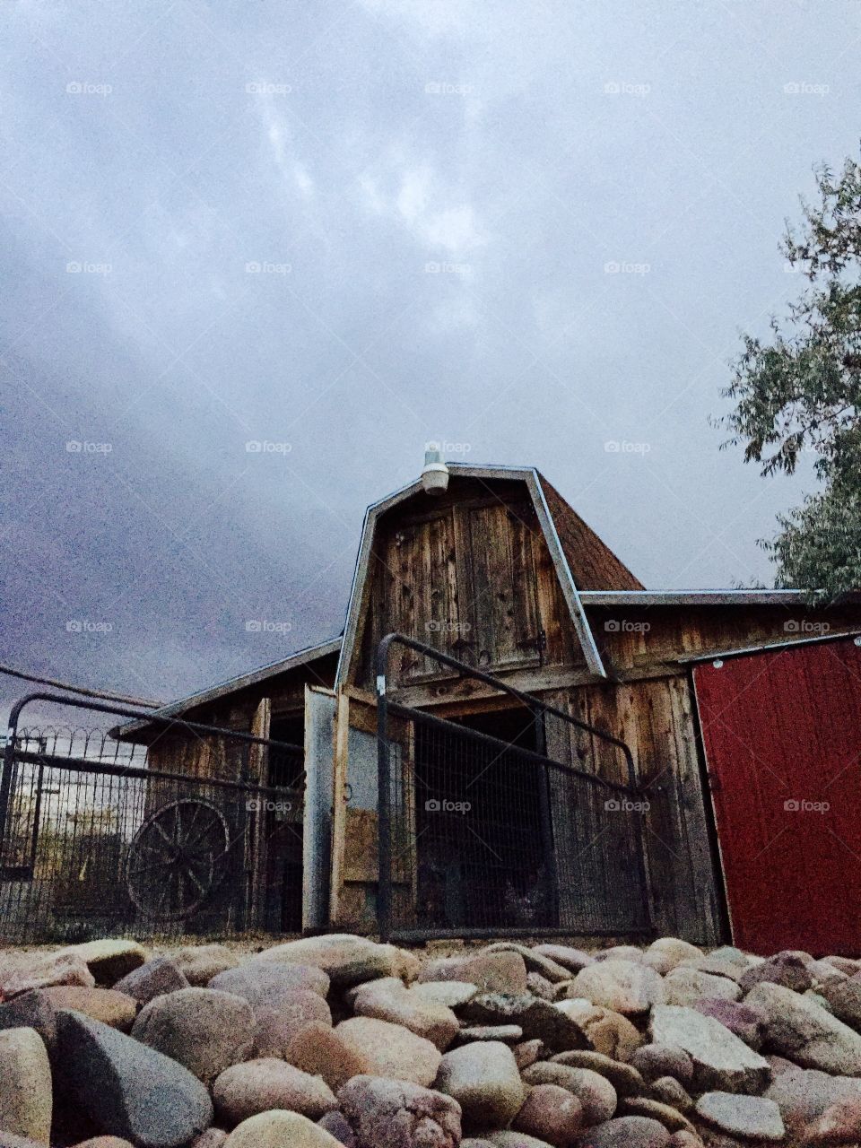 Rain's a Comin'. Storm clouds build over a rustic barn