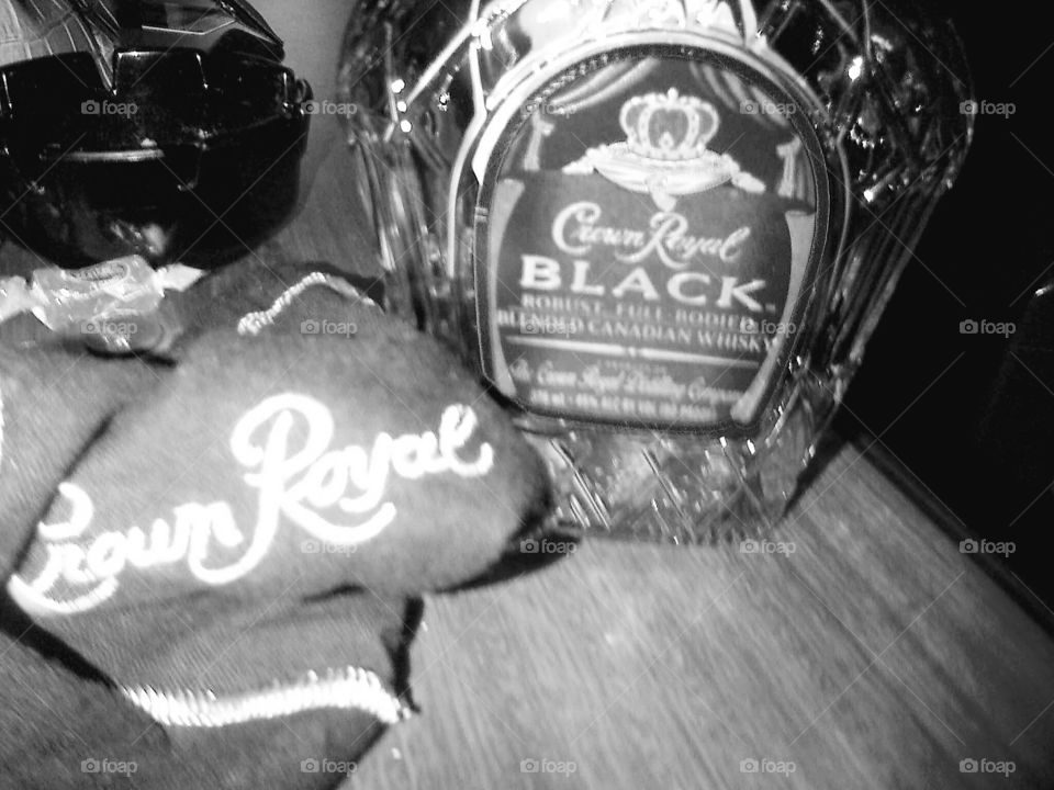 Crown Royal Black on a Table