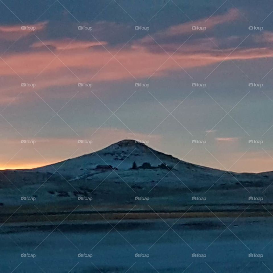 Wyoming,  Montana , State line sunrise