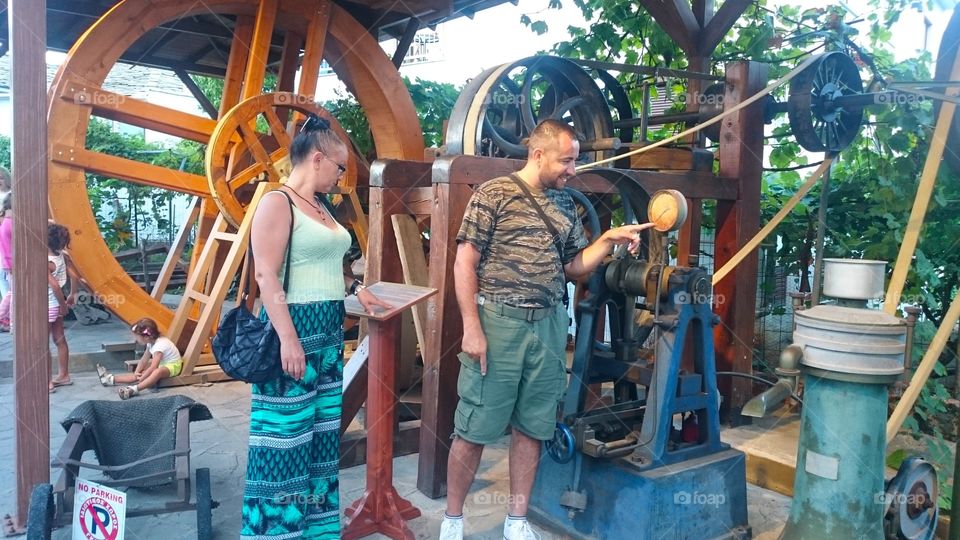 Old machine for olive oil