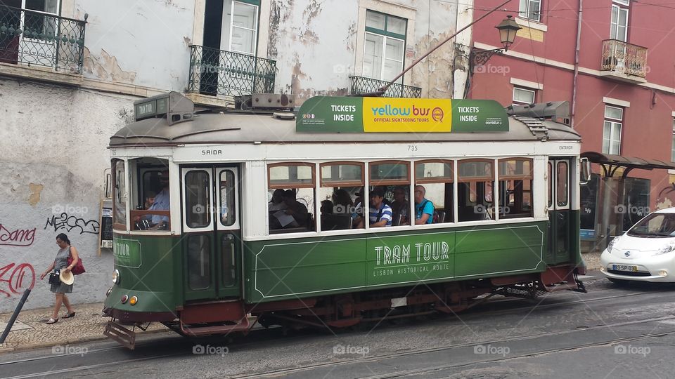 Lisbon old school tram