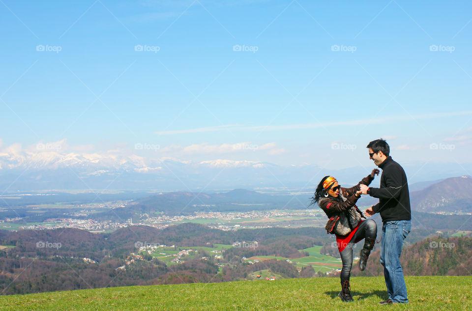 Couple having fun together