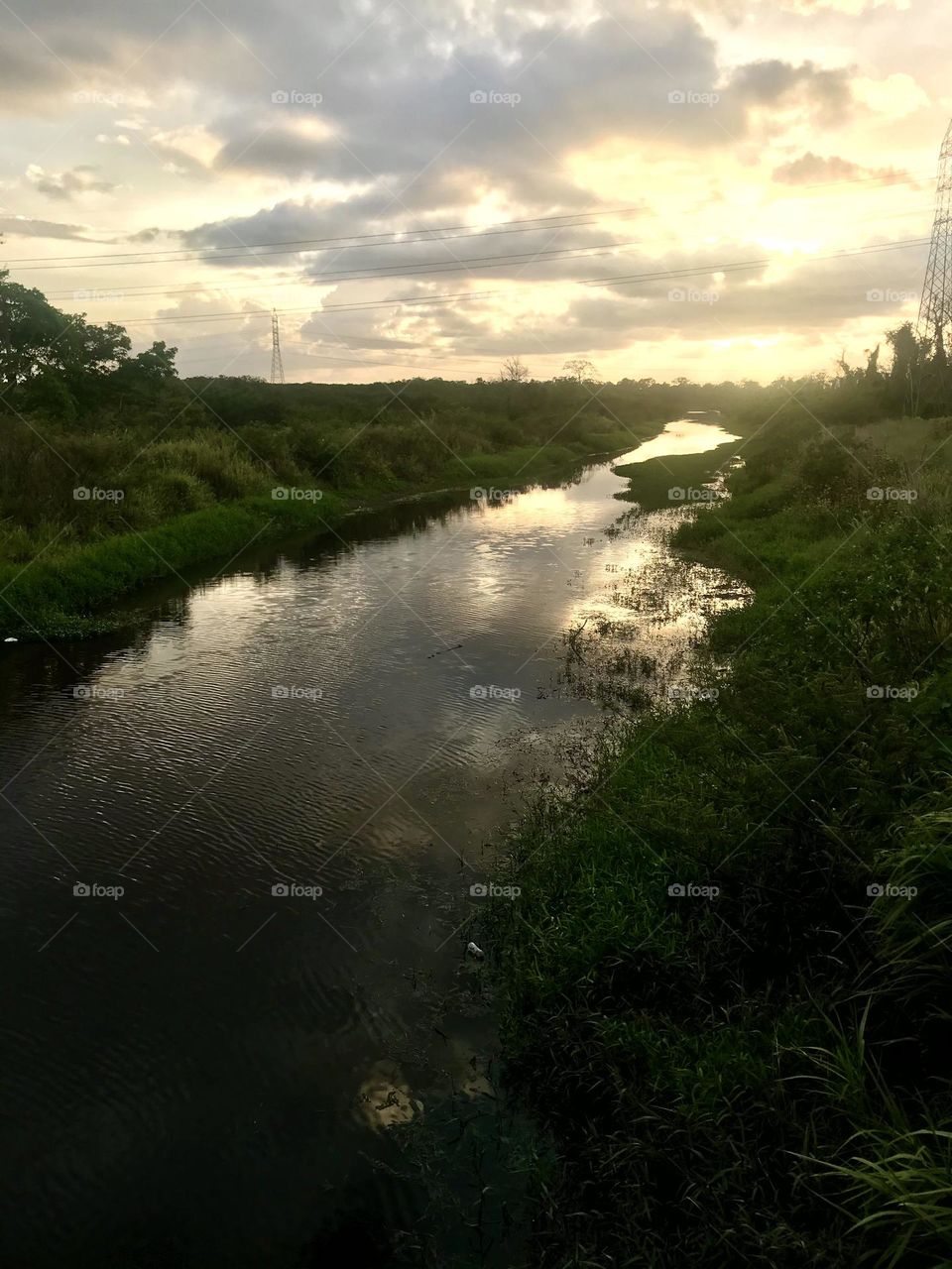 River at sunset