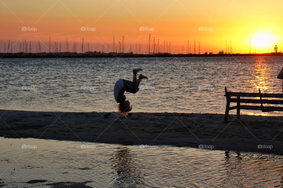 Flip in sunset