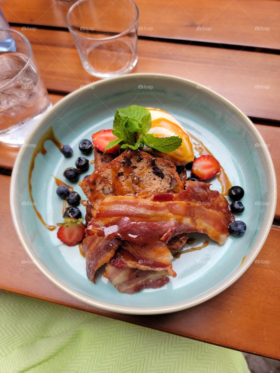 Bacon, Breakfast in Berlin. Great meal at a small cafe.