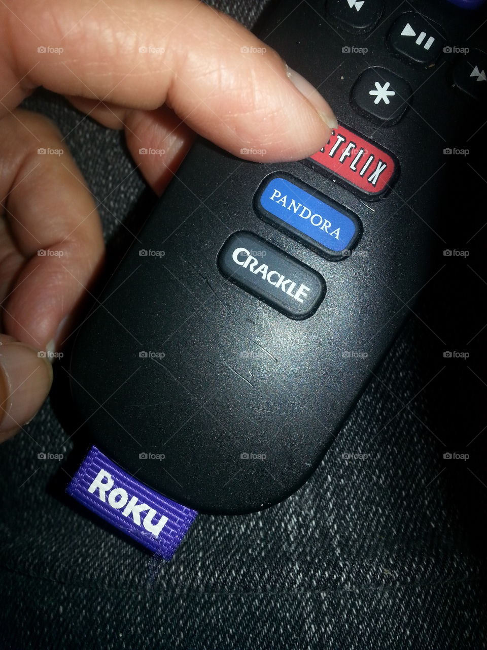 Choose Netflix. Roku remote