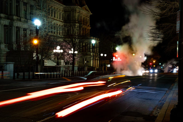Seeing Double - Long exposure of car taillights