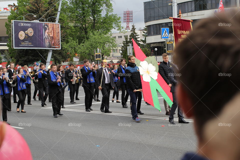 A parade dedicated to the Victory Day. May 9, 2017. Belarus, Gomel. Reportage photo.