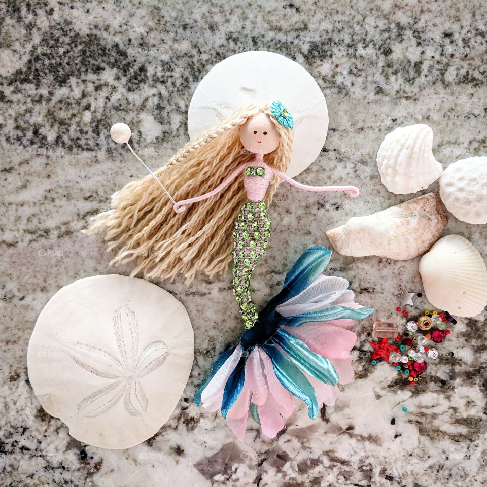 Handmade mermaid doll