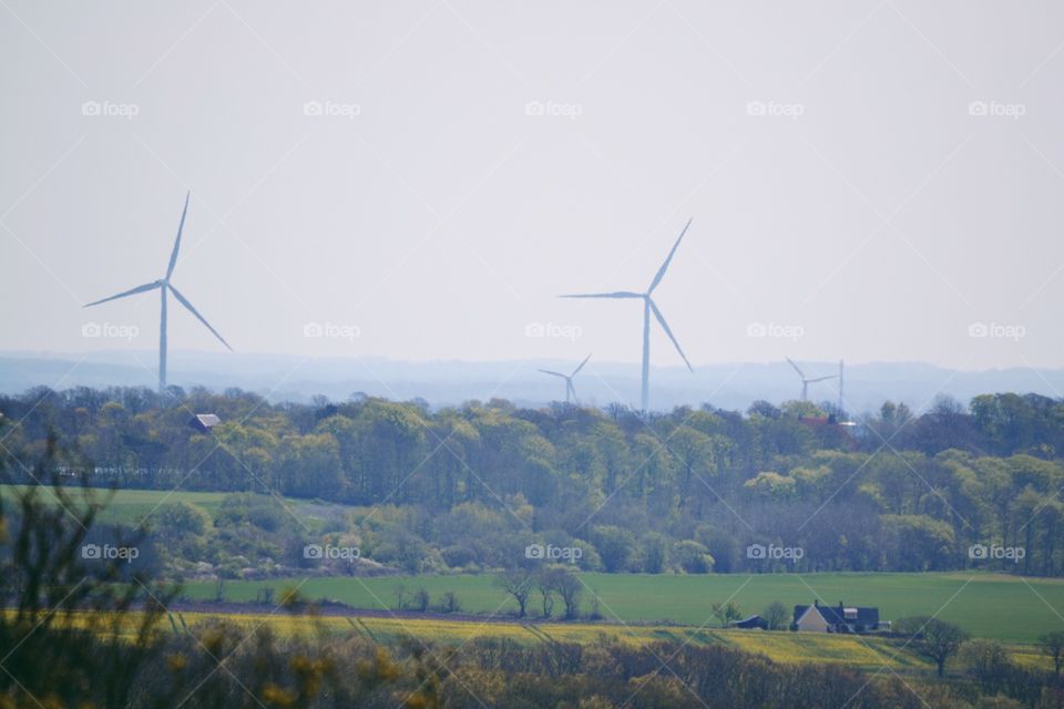 Windmills and beautiful landscape